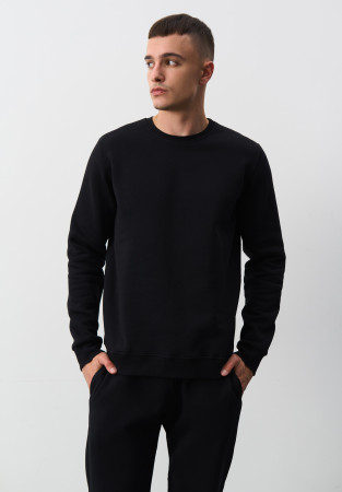 Свитшот трёхнитка утеплённая basic мужской чёрный